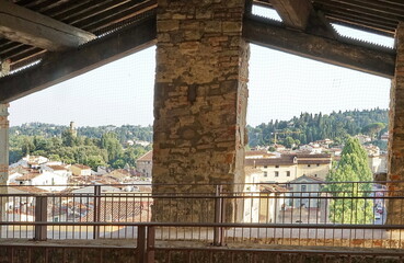 View from the top of Porta San Frediano in Florence, Italy