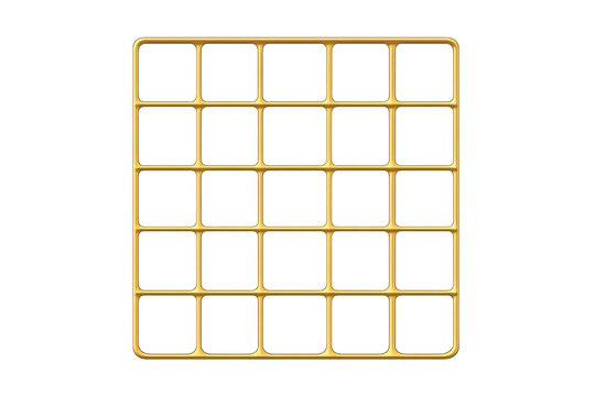 Golden cage forming grid pattern on transparent background, ideal for luxury and elegant design projects