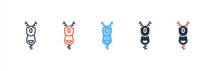 Zipper icon set multiple style collection