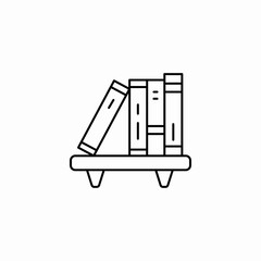 bookshelf book library icon sign vector