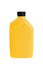 One yellow plastic container on white background