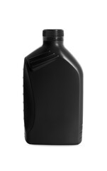 One black plastic container on white background