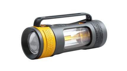 Flashlight portable lantern 3D rendering isolated on transparent background 