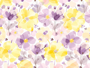 Flower Purple and yellow watercolour background