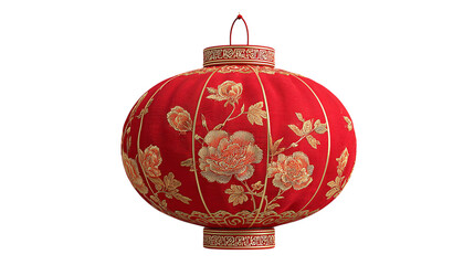 Festive Chinese red lantern 3D rendering isolated on transparent background