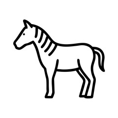 Obraz premium Simple line drawing of a zebra in profile view 
