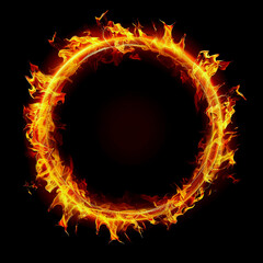 Fototapeta premium Realistic flame ring,Circle of fire,Outline of the Sun