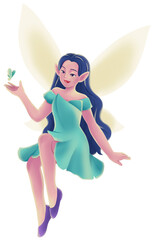 Fairy Sitting Down Illustration