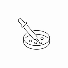 petri dish dropper icon sign vector
