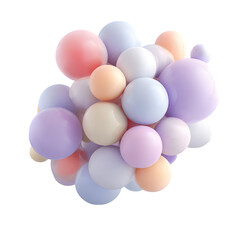 Stock image of 3d abstract cluster of pastel spheres floating in harmony soft geometric bubble shapes arranged on an isolated white background batch  perfect for ads and prints photo photo photo photo