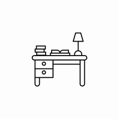 study desk lamp icon sign vector