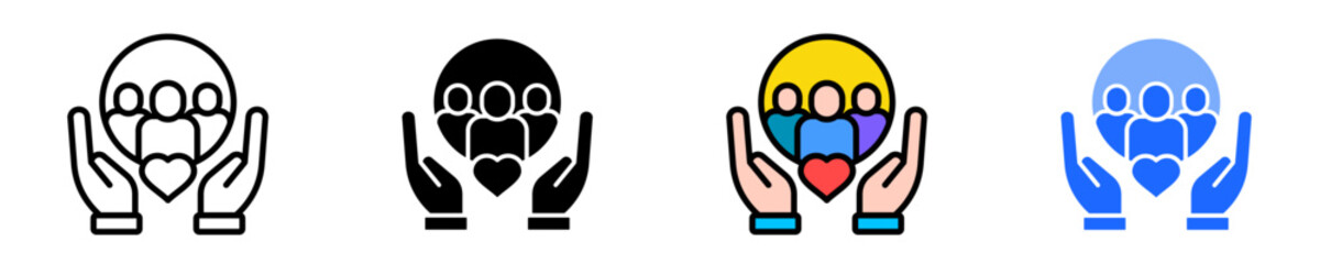 Social Responsibility  Icon Set Multiple Style Collection