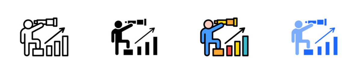 Long Term Vision  Icon Set Multiple Style Collection