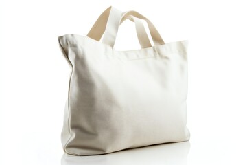 canvas tote with zipper, leftaligned, studio lighting with reflection, subtle gradient lighting, pure white backdrop
