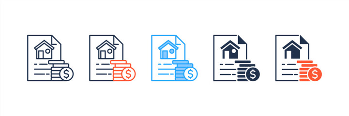 Loan icon set multiple style collection