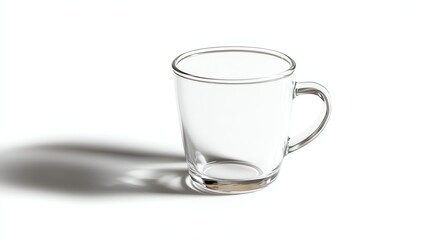 glass coffee cup, neatly stacked layout, dimensional shadow on white, subtle gradient lighting, plain white scene