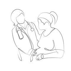 obstetrician examines a pregnant woman