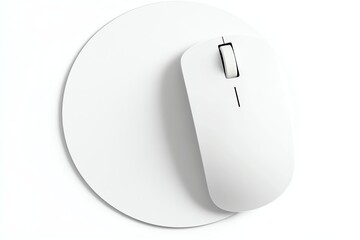 round edge mouse pad, minimal top view, dimensional shadow on white, realistic texture, pure white backdrop