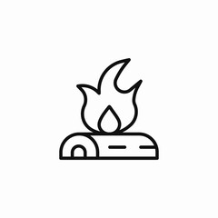 campfire wood flame icon sign vector