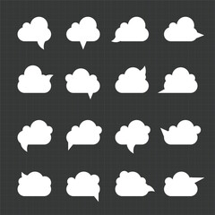 Thought bubble icon, thinking cloud icon for apps and websites. Set of speech bubbles. Speak bubble text, cartoon chatting box, message box.