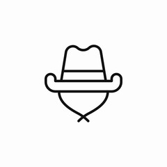 cowboy hat headwear icon sign vector