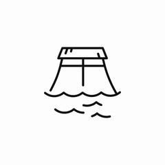 dam water flow icon sign vector