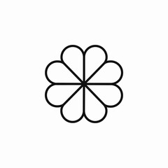eight petal flower icon sign vector