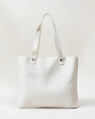 canvas tote with zipper, elevated single object, evening white tone, high key brightness, pure white backdrop
