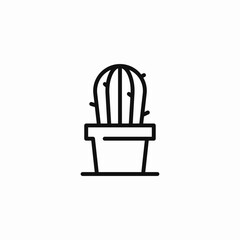 potted cactus plant icon sign vector