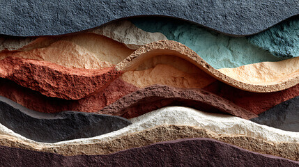 Abstract earth tone layered texture with wavy strata design