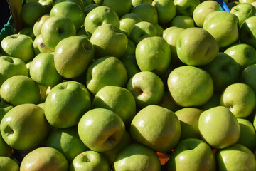 Green apples wallpaper at the farmers market