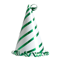 white party hat with color green png