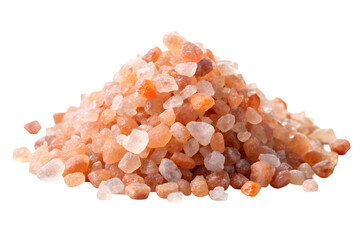 Pink salt Himalayan isolated on transparent background full depth of field natural mineral