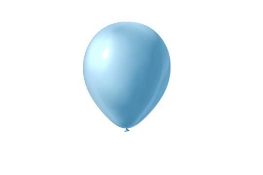Overhead View of Light Blue Balloon Casting Shadow on Invisible Surface Subtle Drift Effect Transparent Background PNG