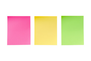 Colorful Sticky Notes: Three vibrant sticky notes, a trio of pink, yellow, and green, create a visually striking arrangement.