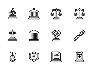 Pro bono services minimalist 2D design set