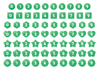 Number icon set_No text_green