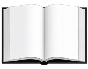 Flat Vector Style Open Book Icon with Clean Lines, isolated on transparent background PNG