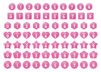 Number icon set_step_pink
