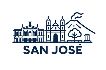 Fototapeta premium San José city skyline with iconic buildings and landmarks