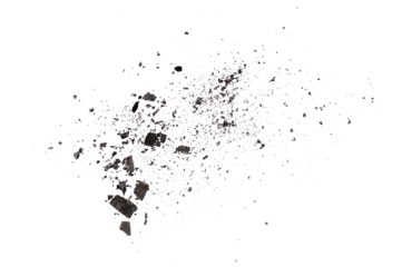 Scattered charcoal dust and broken, isolated texture