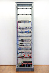 View from the back of the electrical panel. Connection of electronic modules using copper...