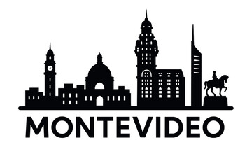 Obraz premium Montevideo city skyline with iconic buildings and landmarks