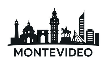 Obraz premium Montevideo city skyline with iconic buildings and landmarks