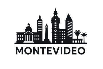 Montevideo city skyline with iconic buildings and landmarks