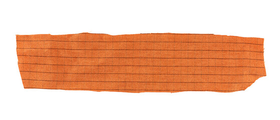 Torn square orange fabric banner with jagged edges, isolated label
