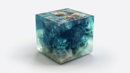 This unique cube of biocement showcases the fusion of living organisms and architecture.