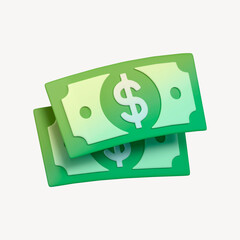 Money icon, 3D gradient design