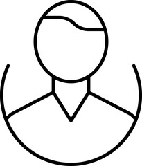 User Avatar Modern Outline Style Icon for Design, Cards, Apps, Social Networks
