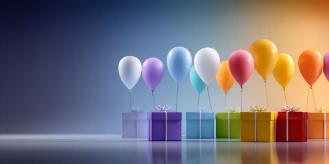 Vibrant Balloons and Gift Boxes for a Festive Celebration